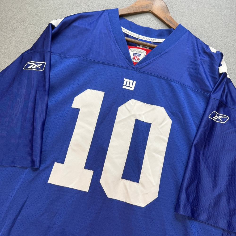 VTG Reebok NFL Eli Manning New York Giants Jersey Mens 2XL Blue Polyester Sporty